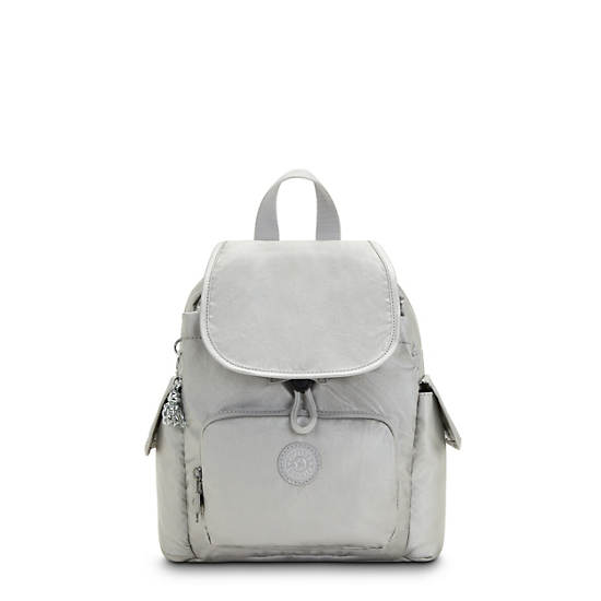 Kipling City Pack Mini Klassieke Metallic Rugzak Zilver | België 1734YX